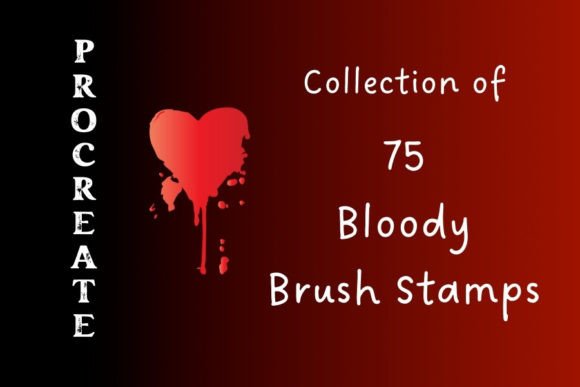 75 Procreate Bloody Stamps: Horror Design Kit