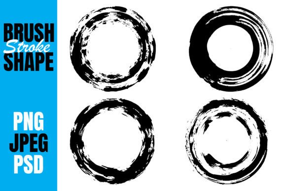 Brush Stroke Round Shapes & Grunge Circle