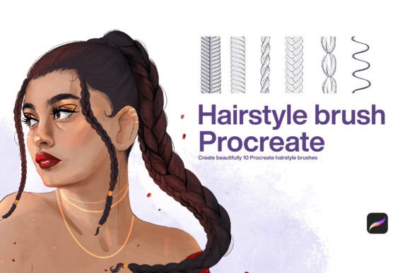 Mastering Digital Character Design with 10 Hairstyle Stamps Procreate