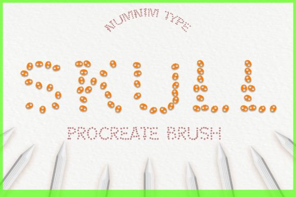 Procreate Brush Stamp Skull Kids a-Z