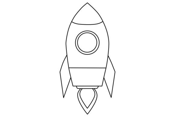 Rocket LineArt Procreate Brush Stamp: Speed Up Your Space-Themed Digital Art