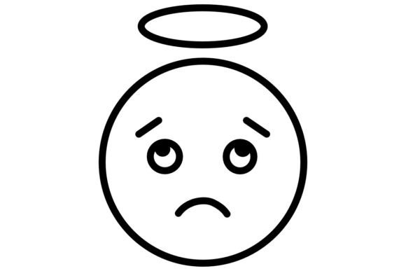 Sad Angel Emoji Procreate Brush Stamp